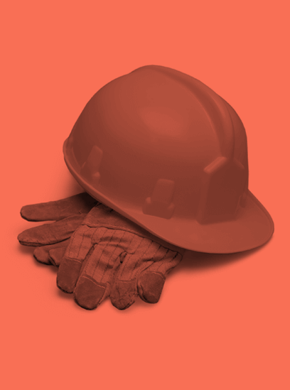 Hardhat and Work Gloves